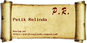 Petik Relinda névjegykártya